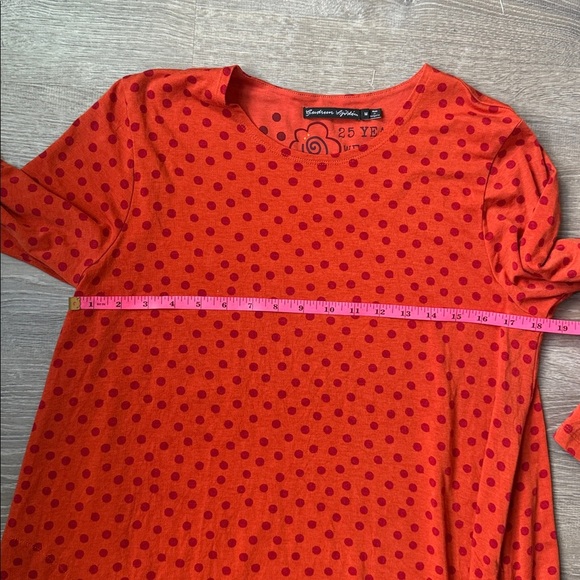 GUDRUN Sjoden JULIET tunic-dress POLKA DOT ORANGE Medium - Picture 11 of 13
